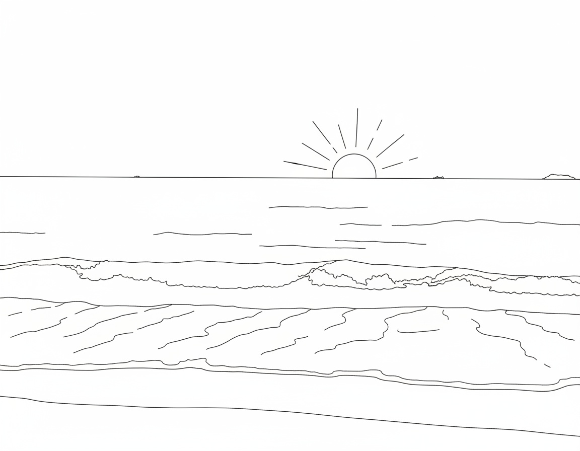 Sunset Beach coloring page