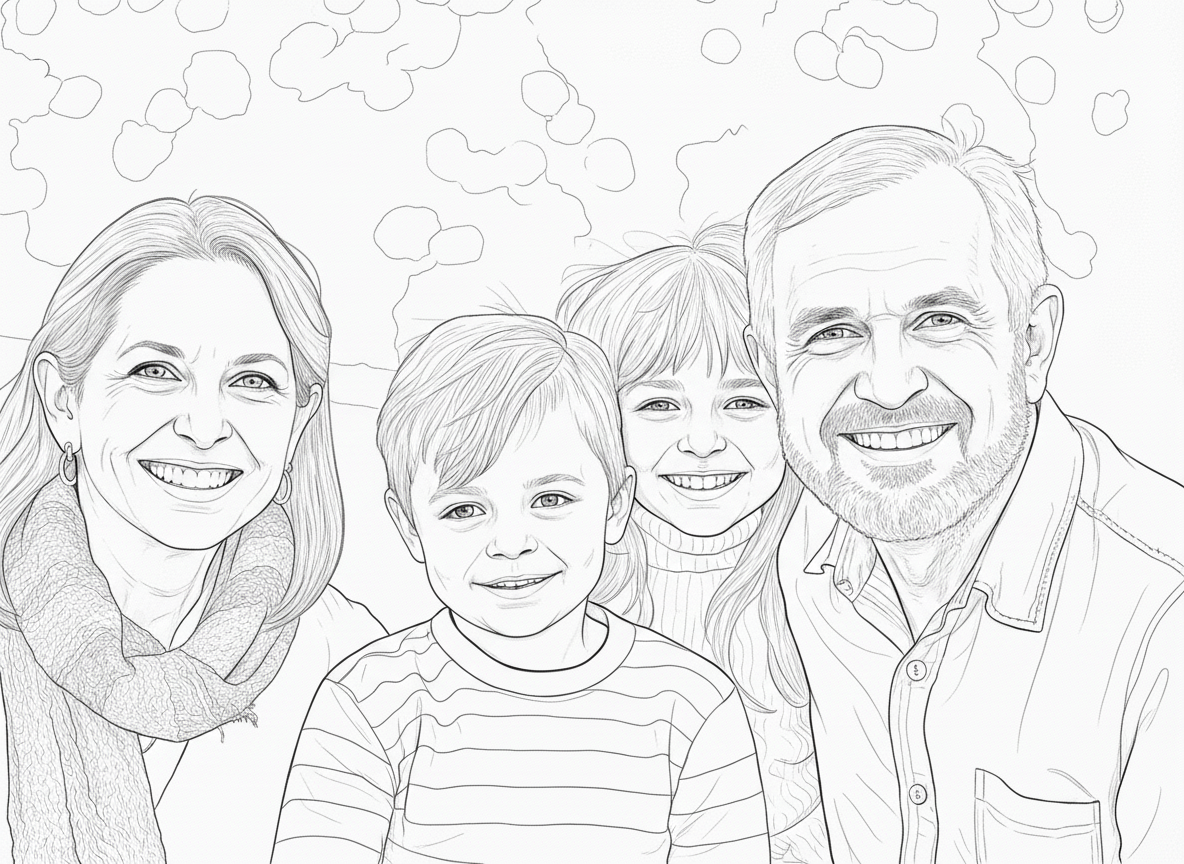 Coloring page: Family Portrait