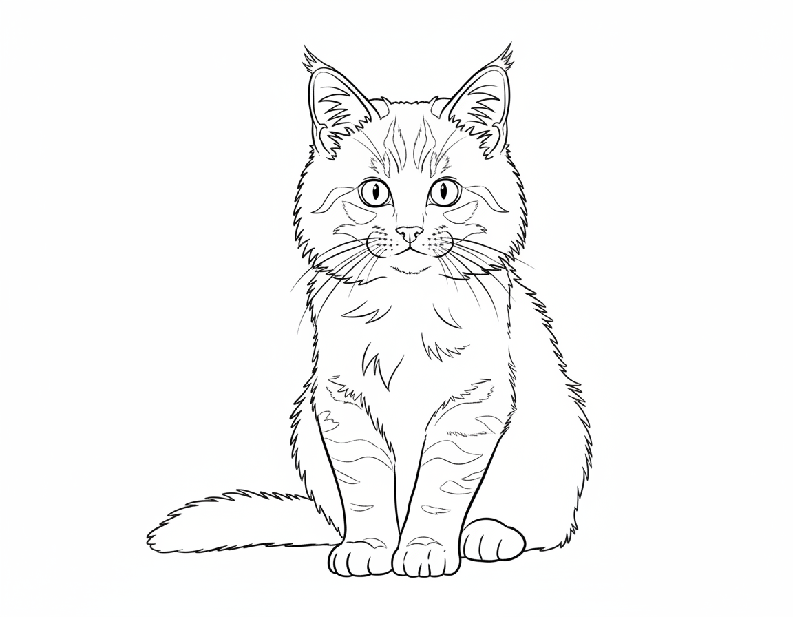 Elegant Tabby coloring page