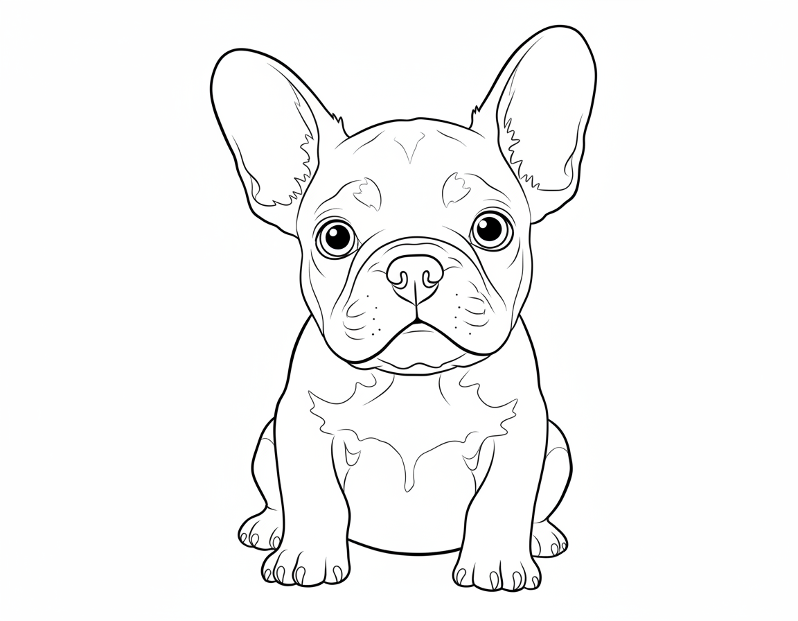 Frenchie Puppy coloring page