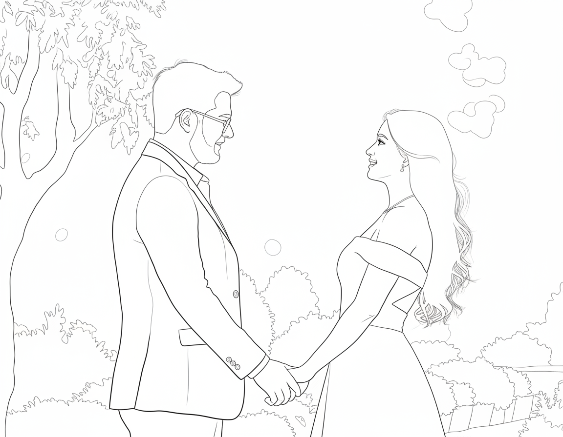 Engagement Love coloring page