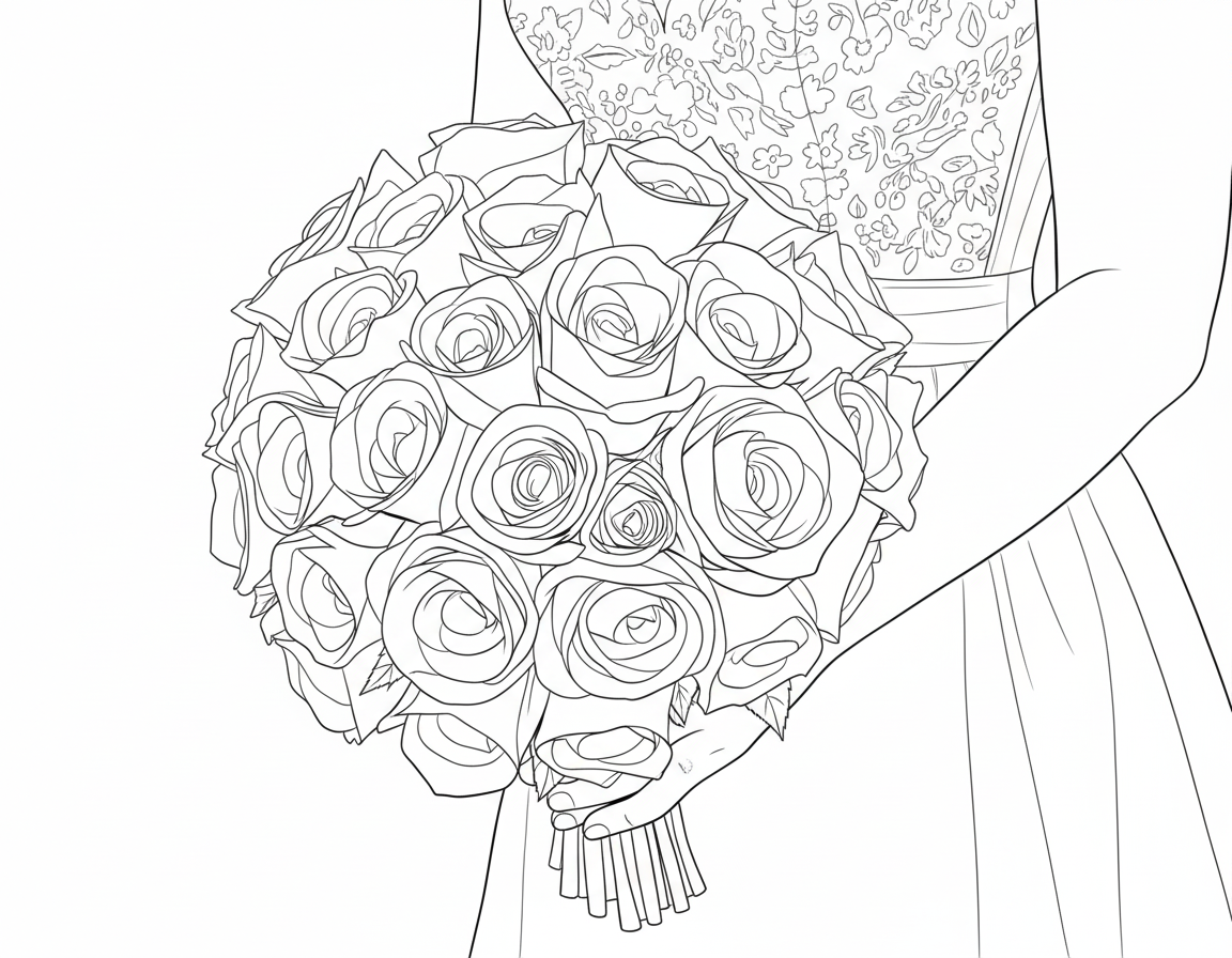 Bridal Bouquet coloring page