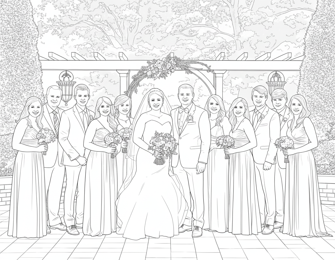 Wedding Party coloring page