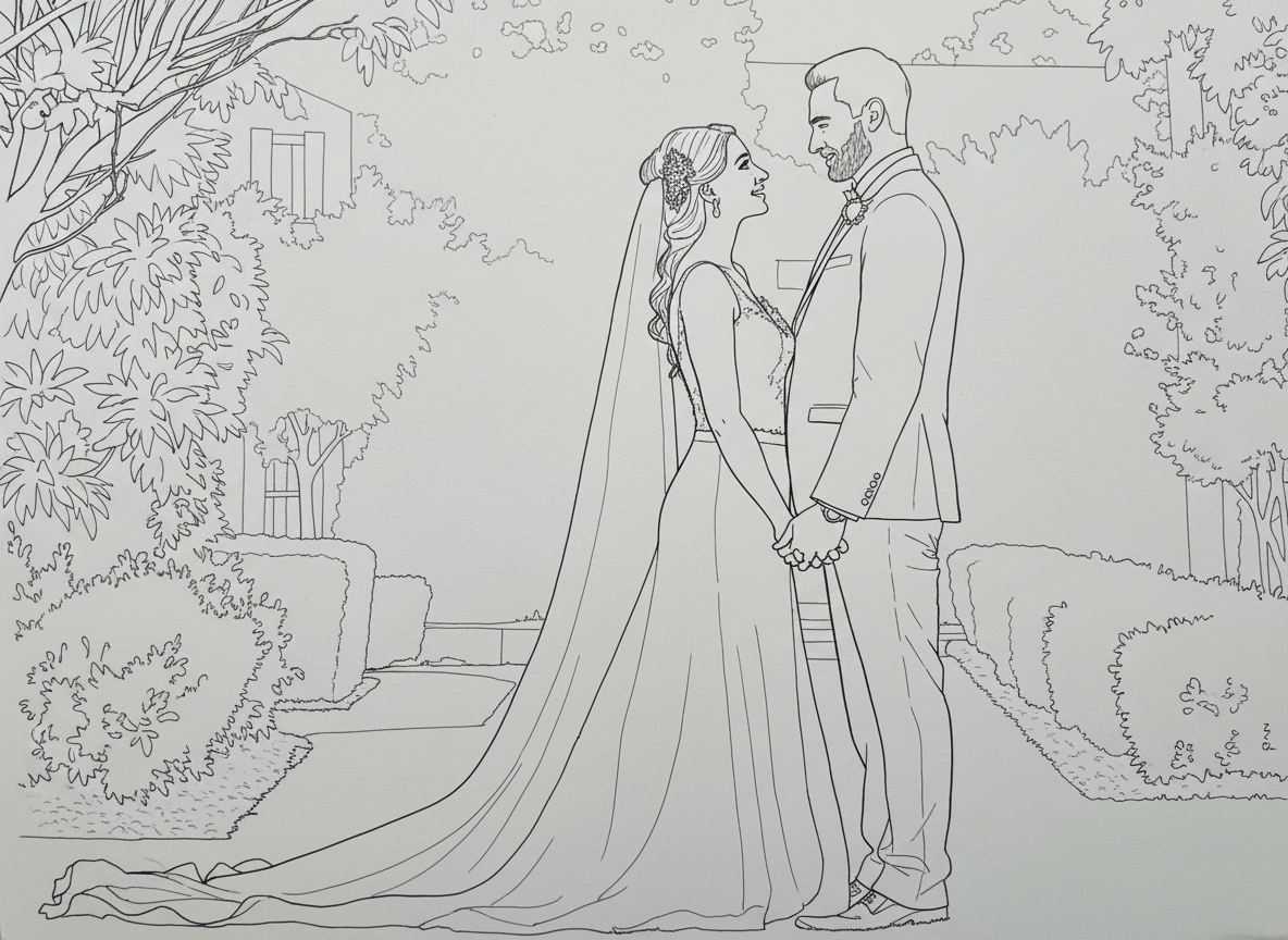 Wedding Moment coloring page